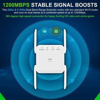 Zxcn Wifi Extender 1200mbps 2 4ghz 5ghz Dual Band Wifi Range Extender Wifi Signal Booster Work With Any Router With 4 External Antennas Uk Plug Plug And Play Torn Packaging Electronics Others On Carousell