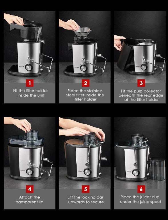 Aicook GS336 Juice Extractor Compact Fruits & Vegetables Juicer (Display Set) 80, TV & Home