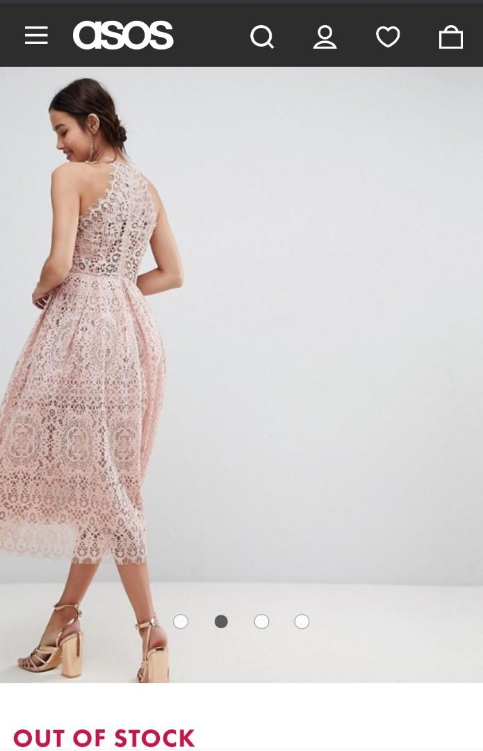 Lace pinny scallop edge midi prom dress hotsell