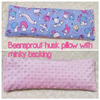 Beansprout husk pillow with minky backing