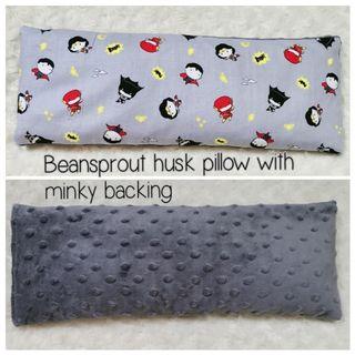 Beansprout husk pillow with minky backing