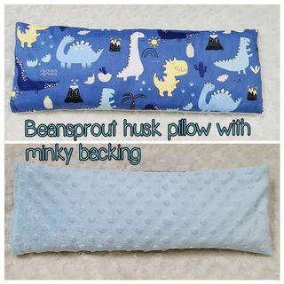 Beansprout husk pillow with minky backing