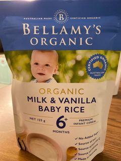 bellamy's organic milk and vanilla baby rice