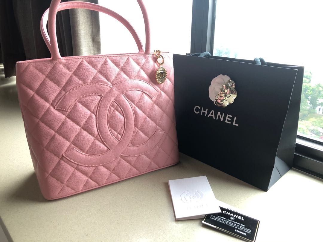 Chanel medallion best sale tote pink