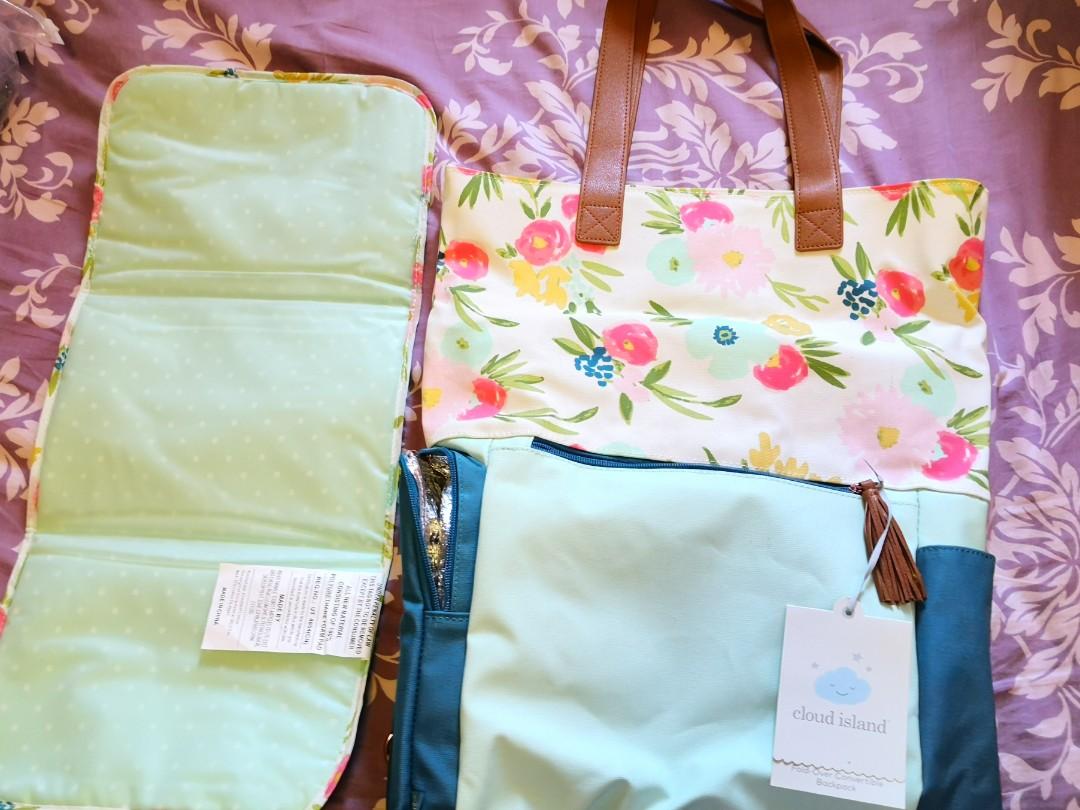 Floral backpack diaper bag cloud island top