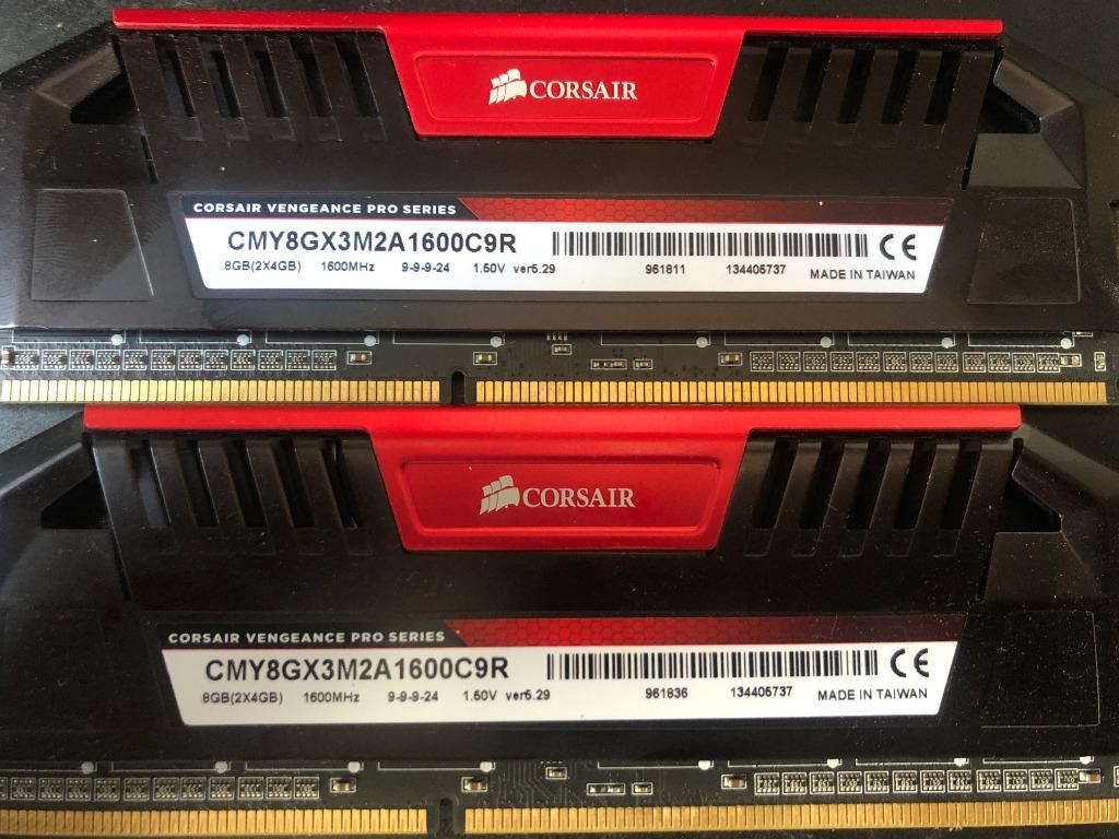 Corsair CMY8GX3M2A1600C9R Vengeance Pro Series Red 8GB 2x4GB MHZ