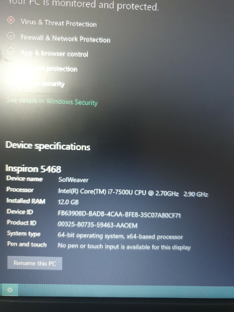 Dell Inspiron 5468 I7 7500u Electronics Computers Laptops On Carousell