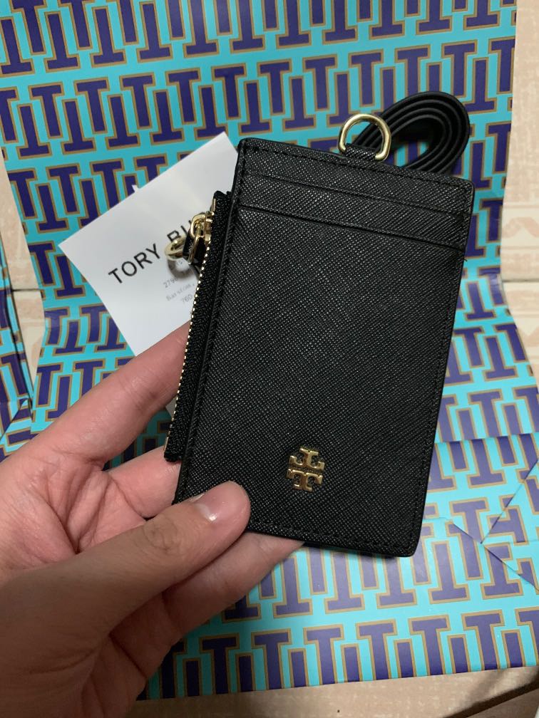 Tory burch lanyard card holder hot sale