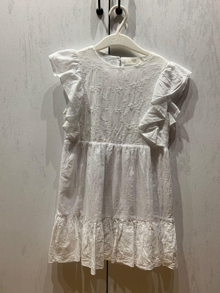 Girls white broderie dress discount