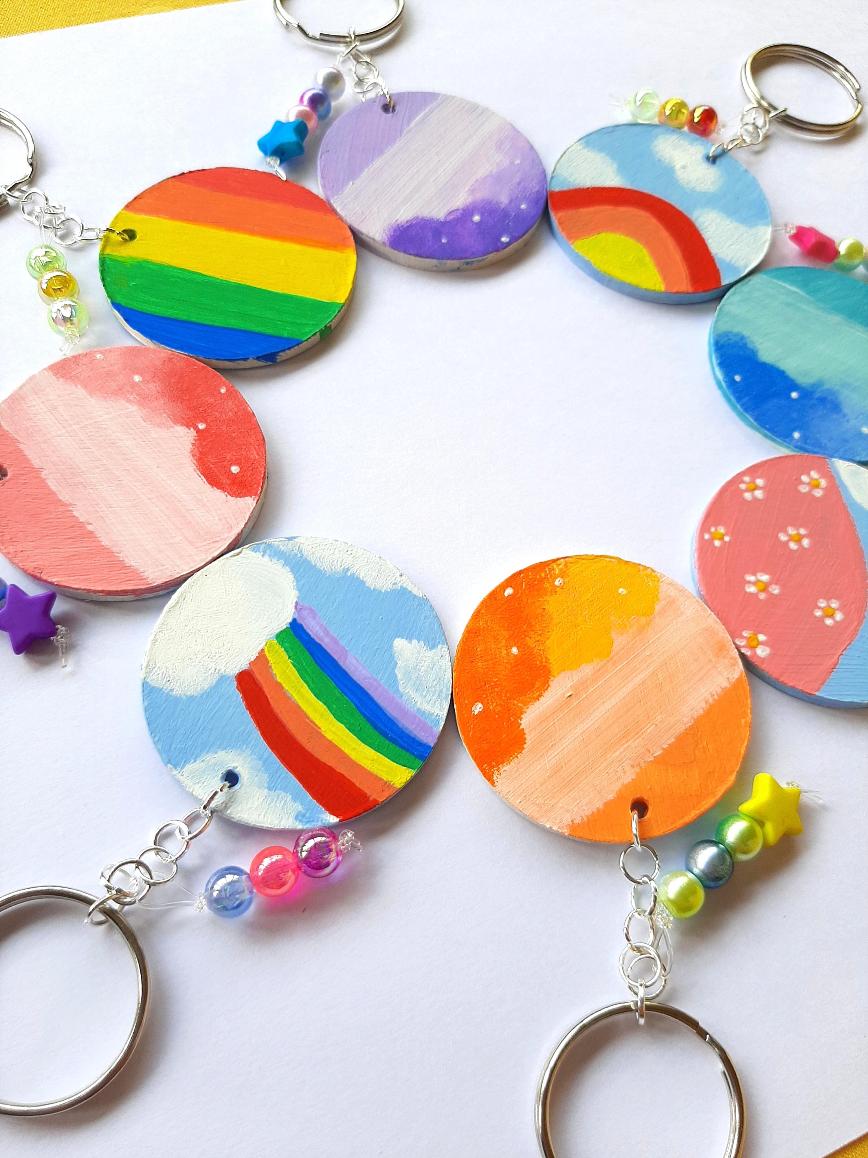 Custom Engraved Keychain Creative Rainbow Unique Gifts Ideas