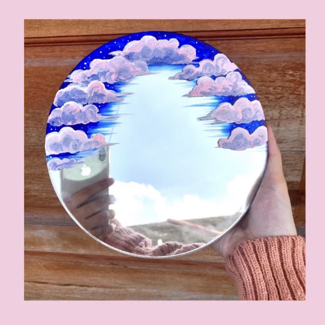 pix Painted Mirror hand painted mirror viral handpainted mirror