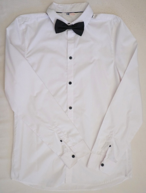 White long sleeve 2025 polo with bow tie
