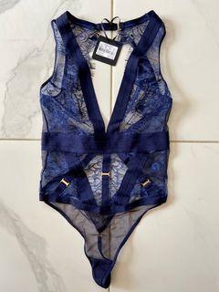 Honey Birdette Belinda navy bodysuit  - XS BNWT