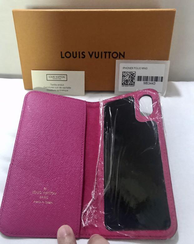 Legit Lv IPHONE X FOLIOMNG (Category: Cases & Sleeves) located in Makati City. Submitted by zari2x (Listing ID 1048539071, Image 1). Description: Legit Lv IPHONE X FOLIOMNG With box and dustbag Condition: 9/10.