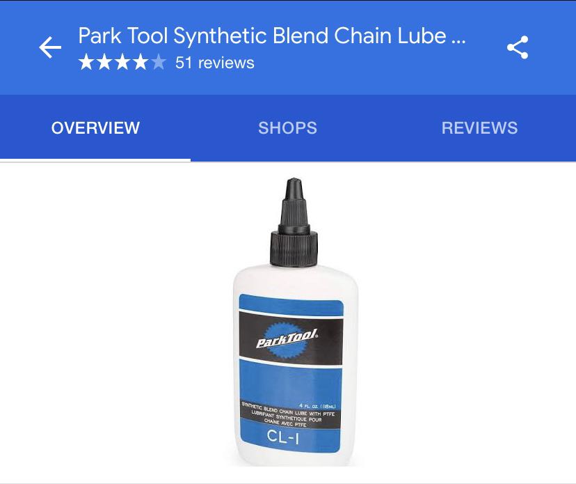 Park tool deals chain lube
