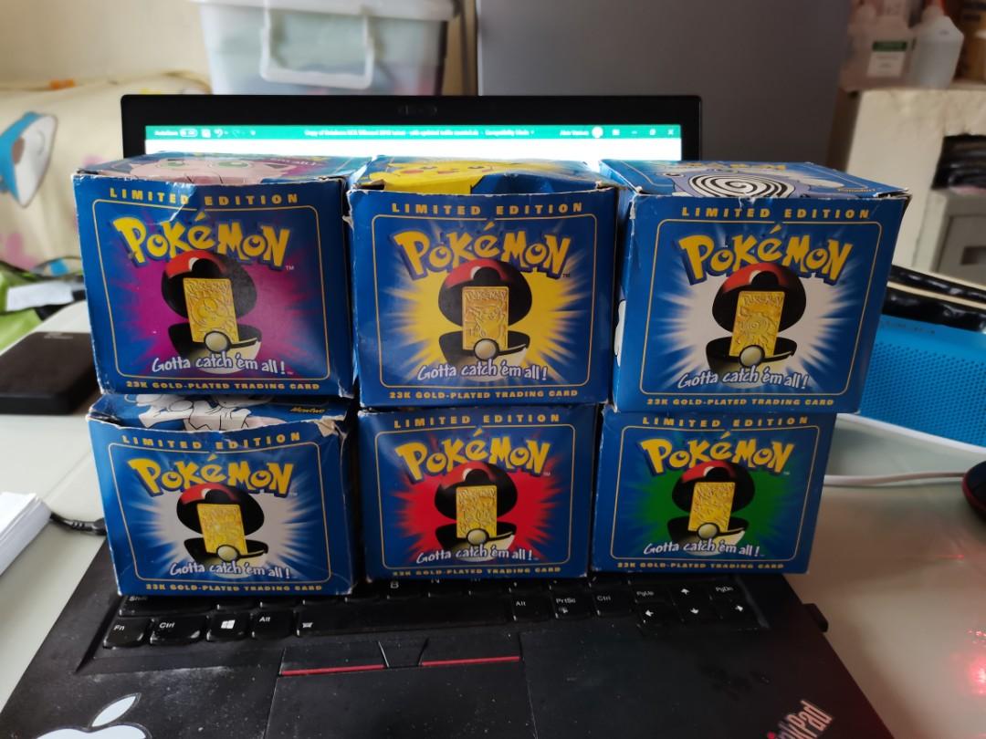 Pokemon 23k Gold Plated Trading Card Set Of 6 Hobbies Toys Toys Games On Carousell