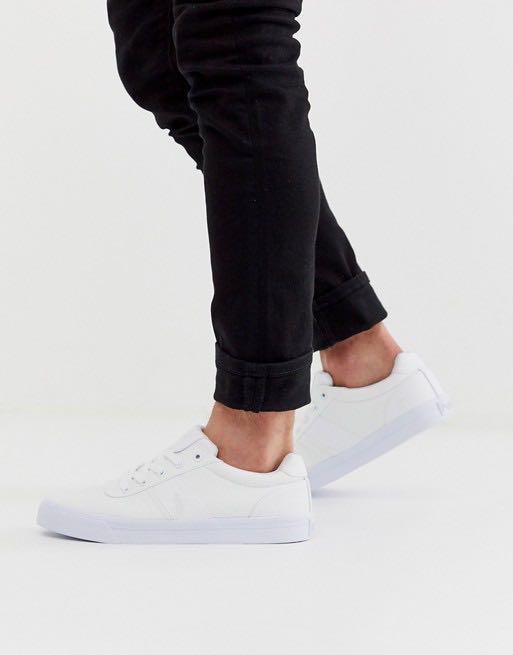 Ralph lauren white canvas trainers 2025