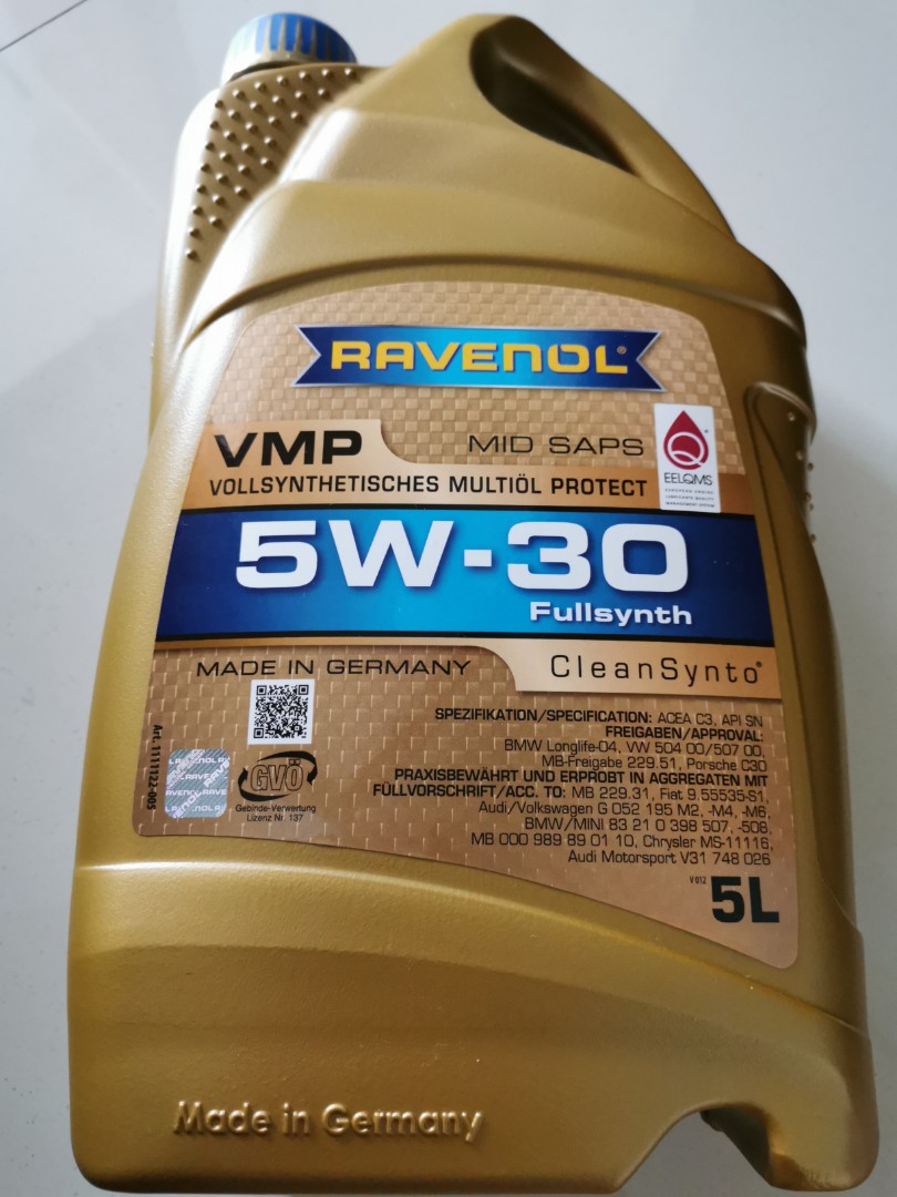 RAVENOL VMP 5W30 Synthetic Oil - Porsche Audi VW BMW MB Engine Oil 5L
