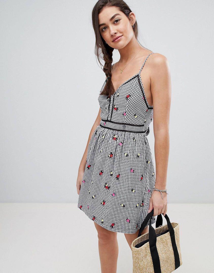 Superdry Gingham Cami Dress Women s Fashion Tops Sleeveless on