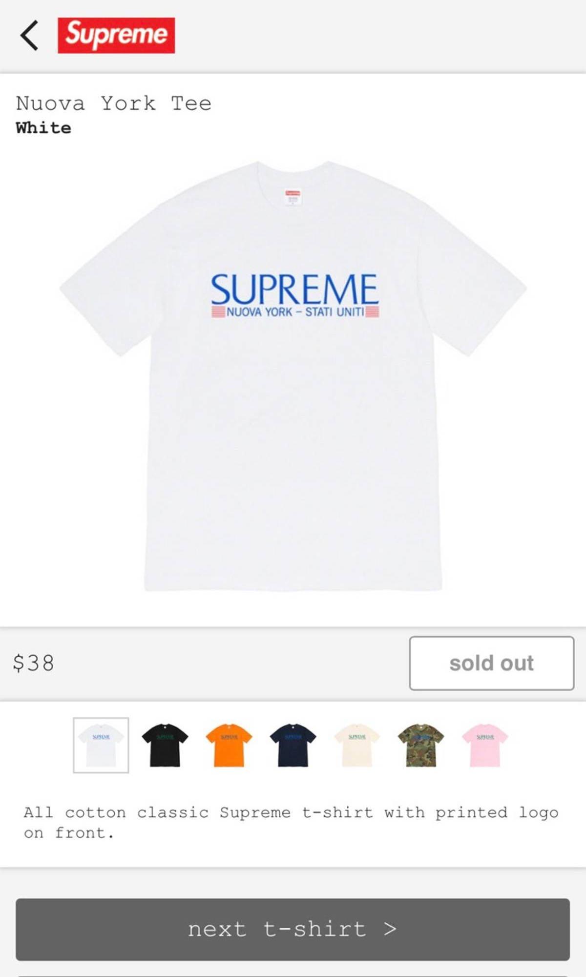 Supreme Nuova York Tee Size L White, Men's Fashion, Tops  Sets, Tshirts   Polo Shirts on Carousell
