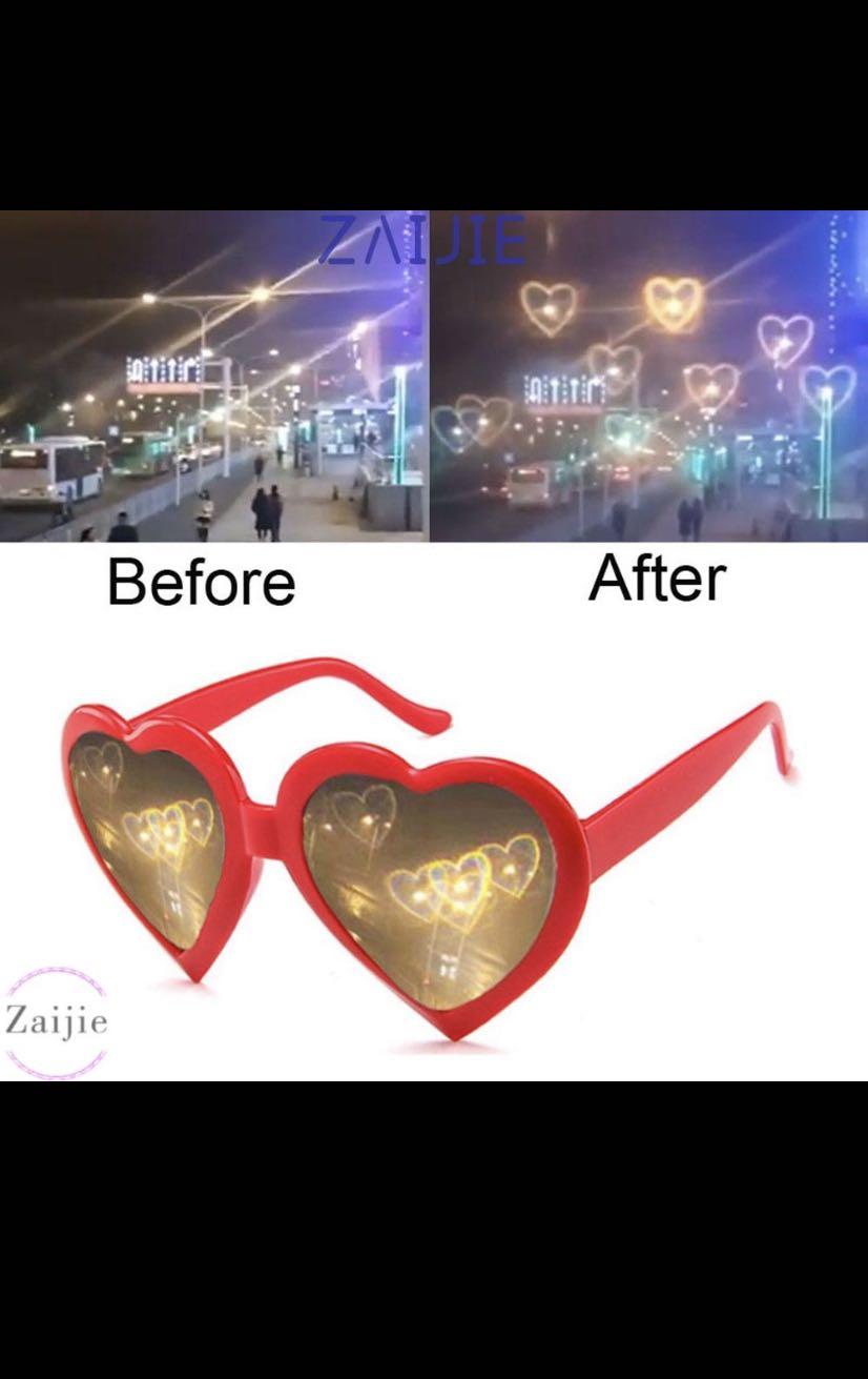 Tiktok Heart Light Refraction glasses , Women's Fashion, Watches