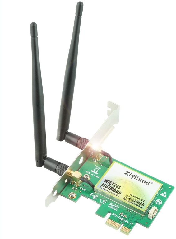 Ziyituod Ac10 Wifi Bluetooth Card With Bluetooth 4 2 Intel Wireless Ac 7265 Module 5g 2 4g Wireless Network Card For Desktop Pc Supports Windows 10 8 1 8 7 32 64bit Linux Zyt 7265 Electronics Others On Carousell