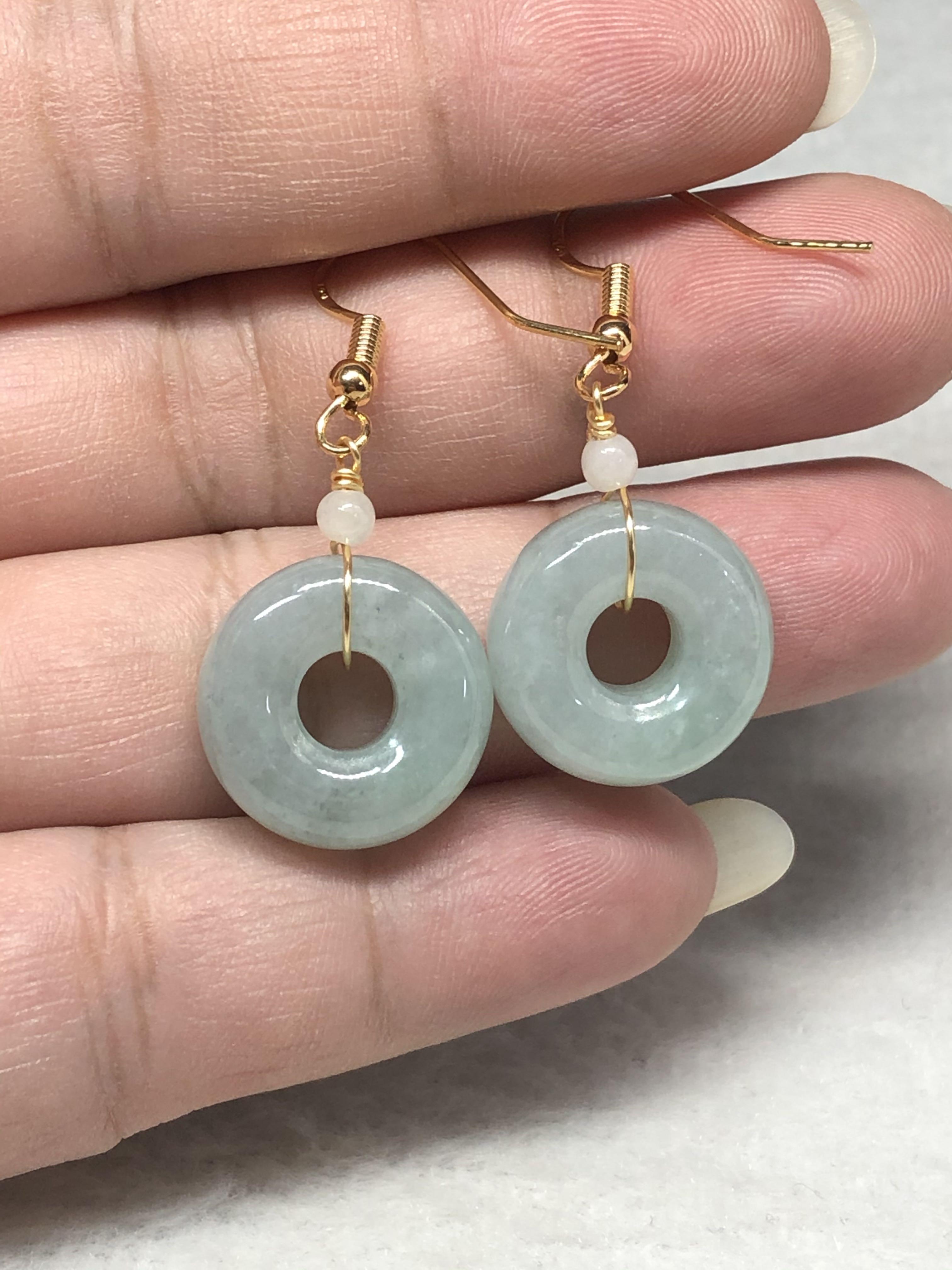 Jade donut clearance earrings
