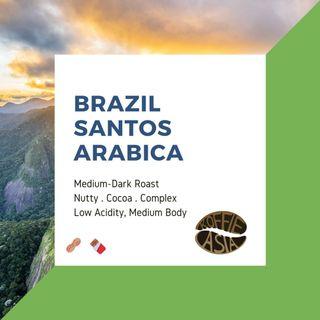 (1 Kg) Brazil Santos Arabica Coffee - 1,000 Grams (Whole Coffee Beans/Ground)