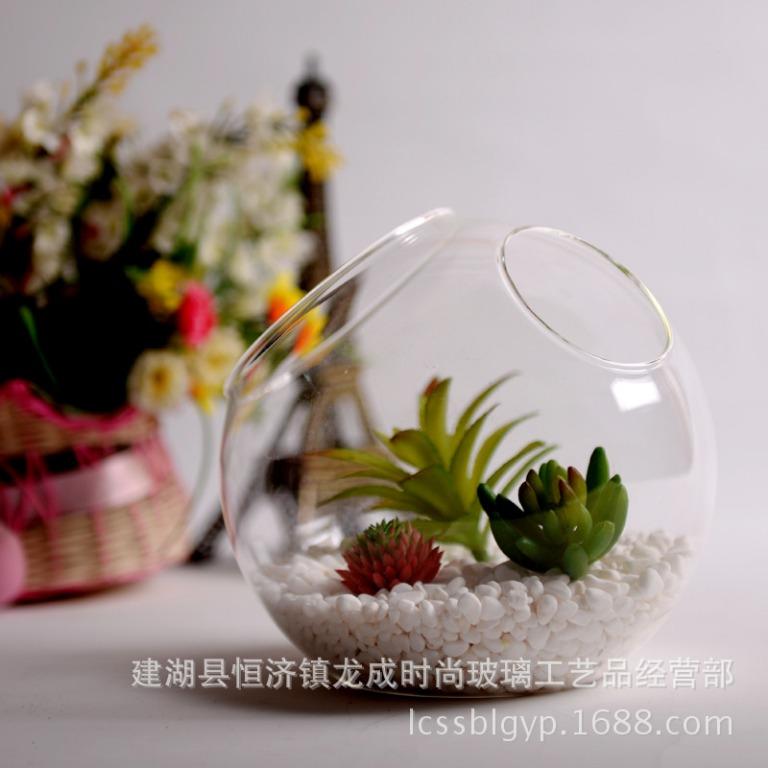 雙斜口玻璃花瓶微景觀花瓶多肉植物造景瓶創意家裝擺件工藝品 傢俬 家居 其他 Carousell