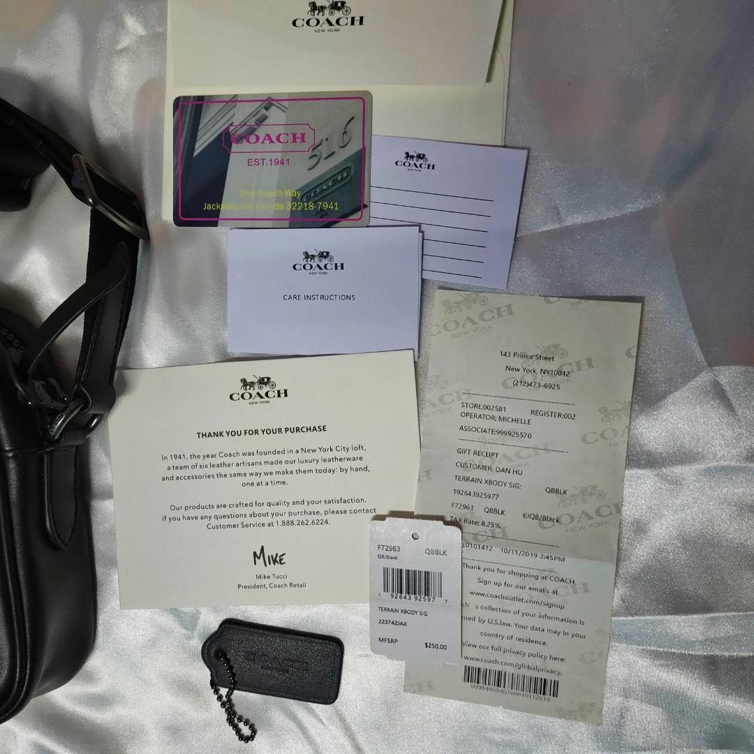 Authentic coach on sale price tag