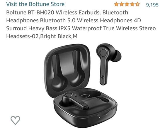boltune wireless earbuds waterproof