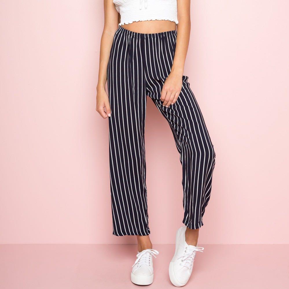 Brandy melville white striped pants store