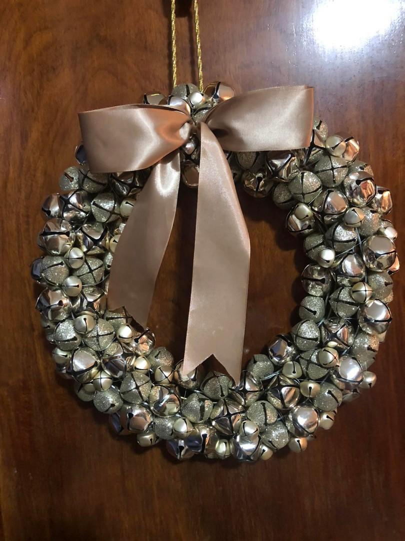 Christmas Metal Bell Wreath (Category: Home Improvement Tools & Accessories) located in Mandaluyong City. Submitted by outletstore28 (Listing ID 1048795677, Image 2). Description: Brand: Martha Living Item: Christmas metal bell wreath Color: gold Price: Php 1995 Quality: brand new Delivery: to be shouldered by buyer.