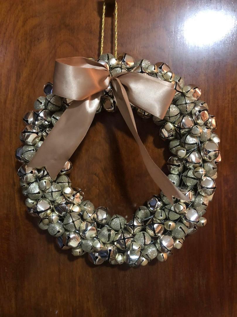 Christmas Metal Bell Wreath (Category: Home Improvement Tools & Accessories) located in Mandaluyong City. Submitted by outletstore28 (Listing ID 1048795677, Image 1). Description: Brand: Martha Living Item: Christmas metal bell wreath Color: gold Price: Php 1995 Quality: brand new Delivery: to be shouldered by buyer.