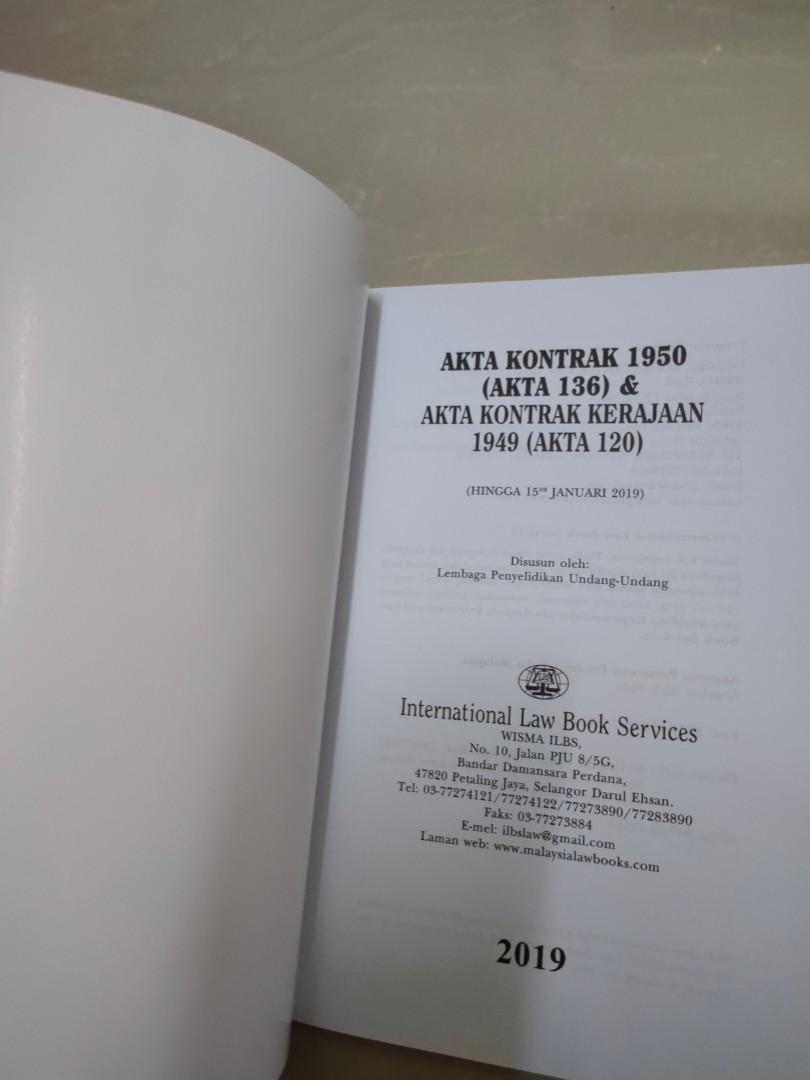 Contract Act 1950 Bahasa Melayu Ver Textbooks On Carousell