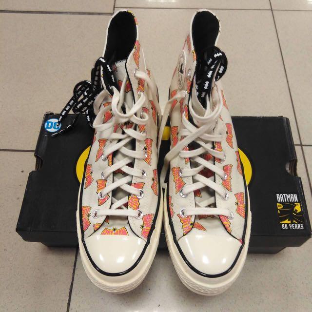 Converse CT 70s X Batman Hi Top Cream Pink (167318C), Fesyen Wanita, Sepatu  di Carousell
