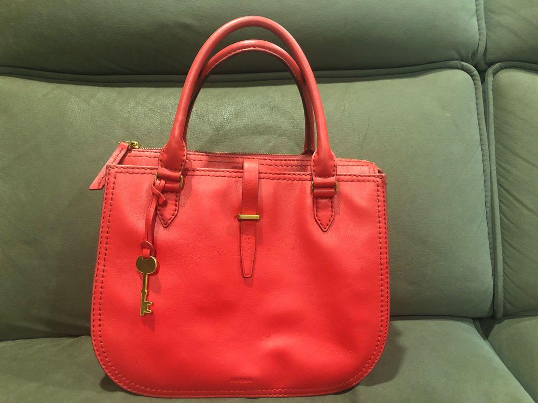 Fossil ryder satchel poppy red discount
