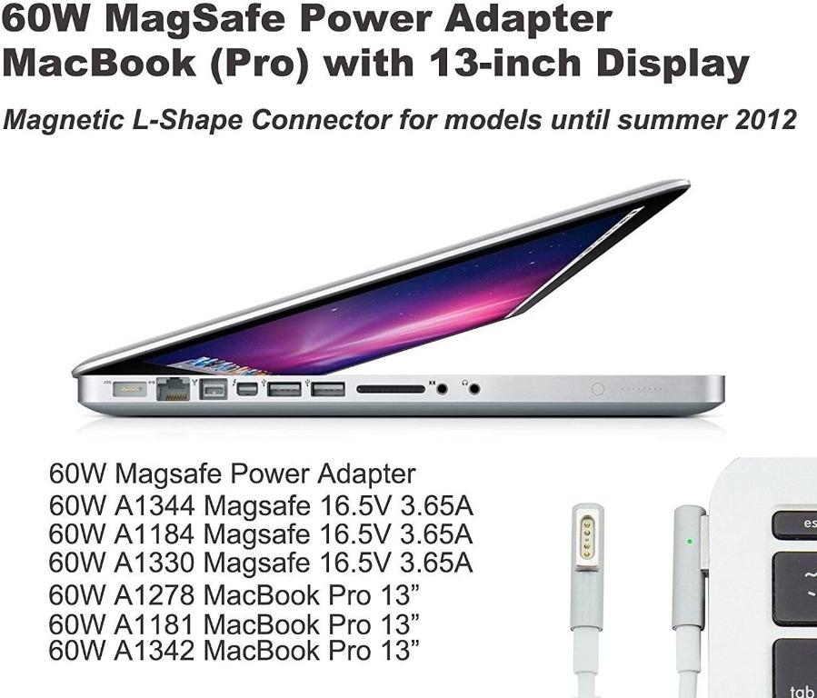 Freedelivery Sixnwell Macbook Pro Charger Replacement 60w Magsafe L Tip Connector Power Adapter For Apple Macbook And 13 Inch Macbook Pro A1181 A1278 A1184 A1330 A1342 A1344 Before Mid 12 Electronics Others On
