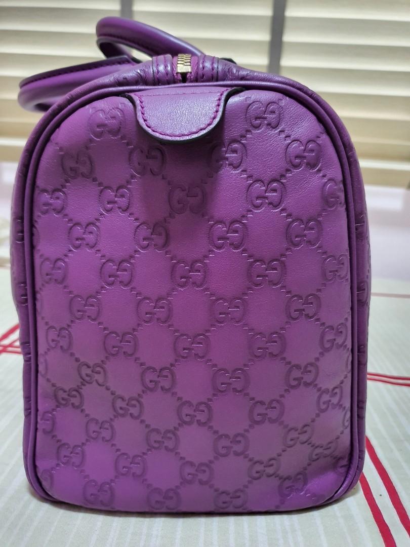 GUCCI Guccissima Joy Boston Bag Purple Luxury Bags Wallets