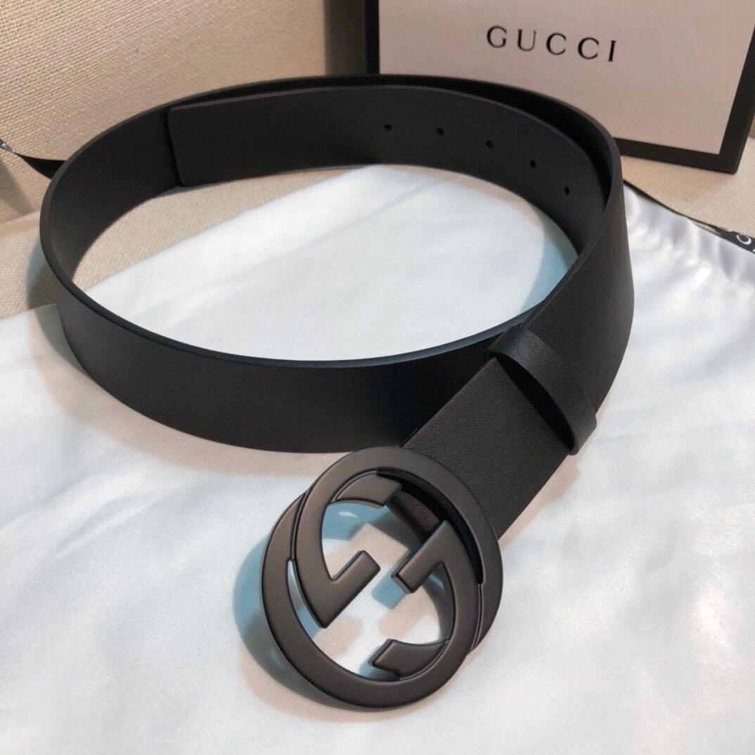 Gucci Men s Belt Matte Black Buckle 4.0