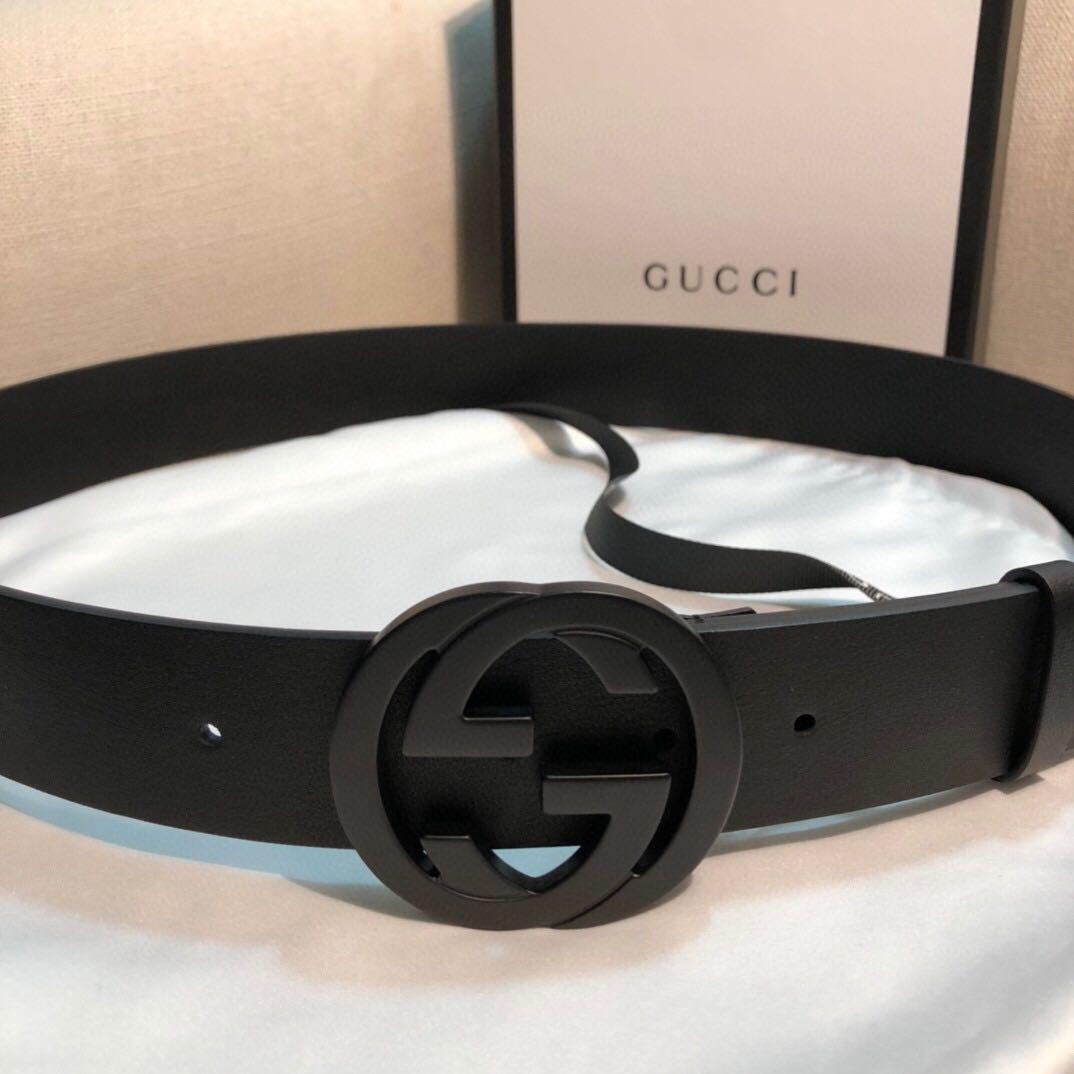 Gucci Men s Belt Matte Black Buckle 4.0