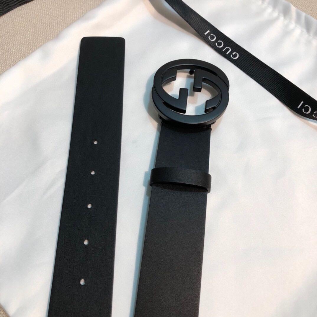 Matt black gucci belt hot sale