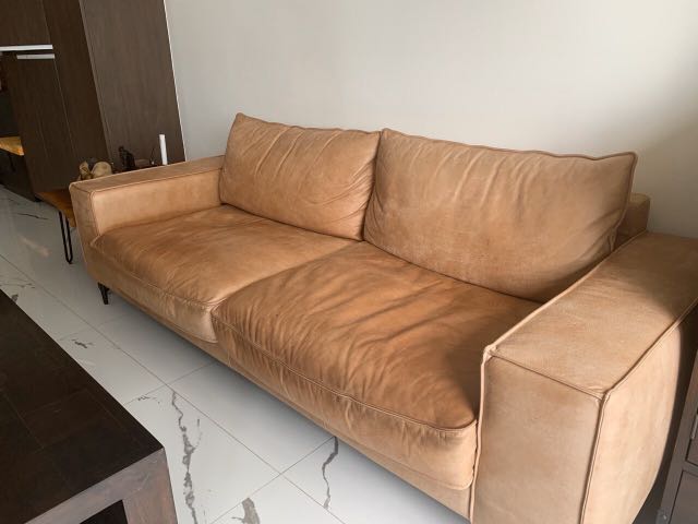 Full Aniline Leather Sofa, Italian Aniline Leather