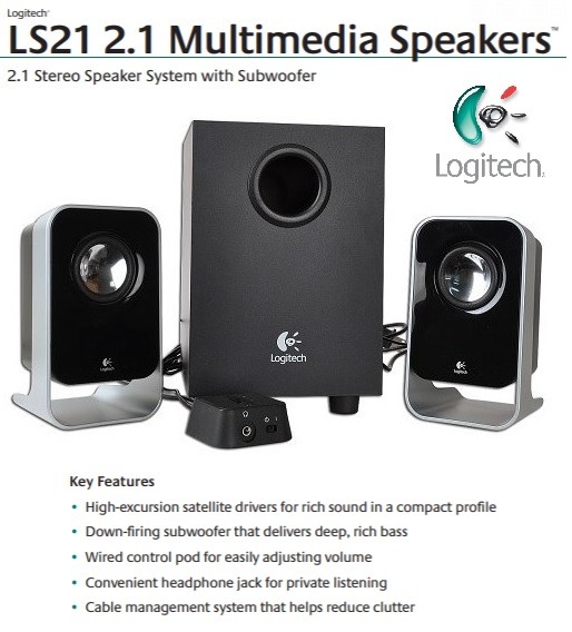 Logitech ls21 outlet 2.1 speakers
