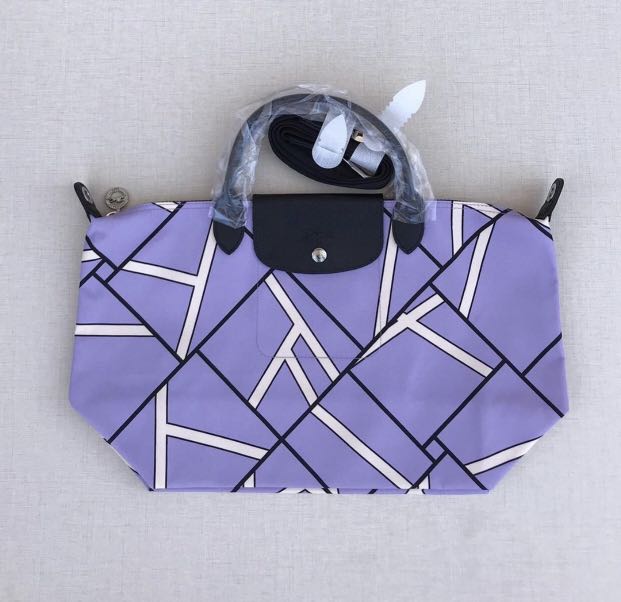 Longchamp Le Pliage Neo Geo purple Women s Fashion Bags Wallets Purses Pouches on Carousell