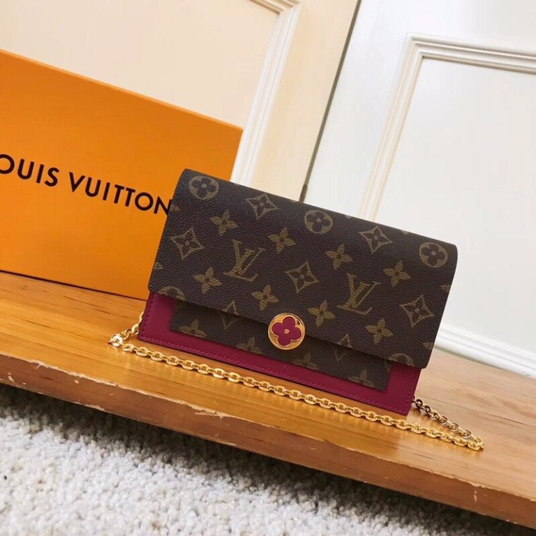 Louis Vuitton Flore Chain Wallet, Luxury, Bags & Wallets on Carousell