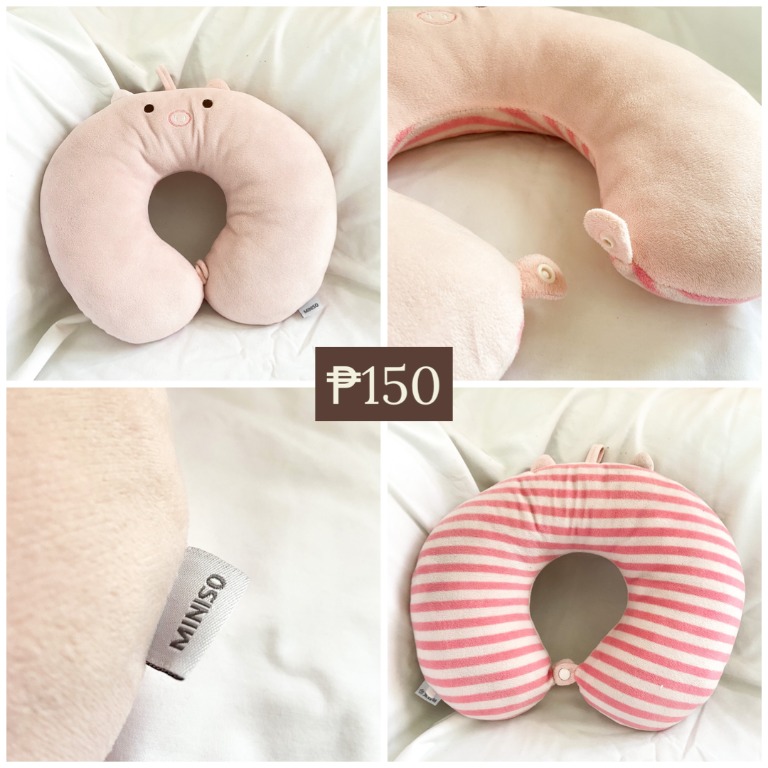 MINISO Pink Pig Neck Pillow