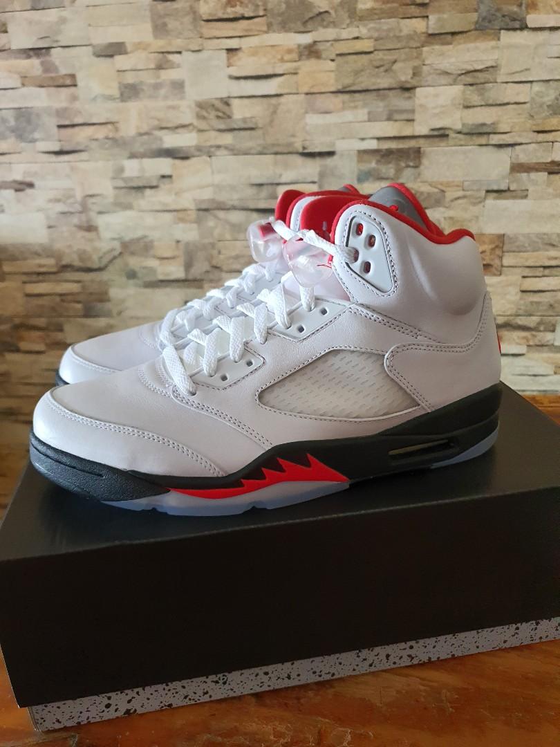 jordan 5 white fire red