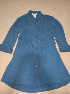 Prussian Blue Chinese Collar 3/4 Sleeves