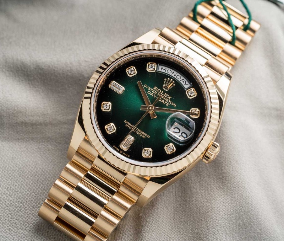 Rolex Day Date Gold Green Dial ref.128238 Luxury Watches on